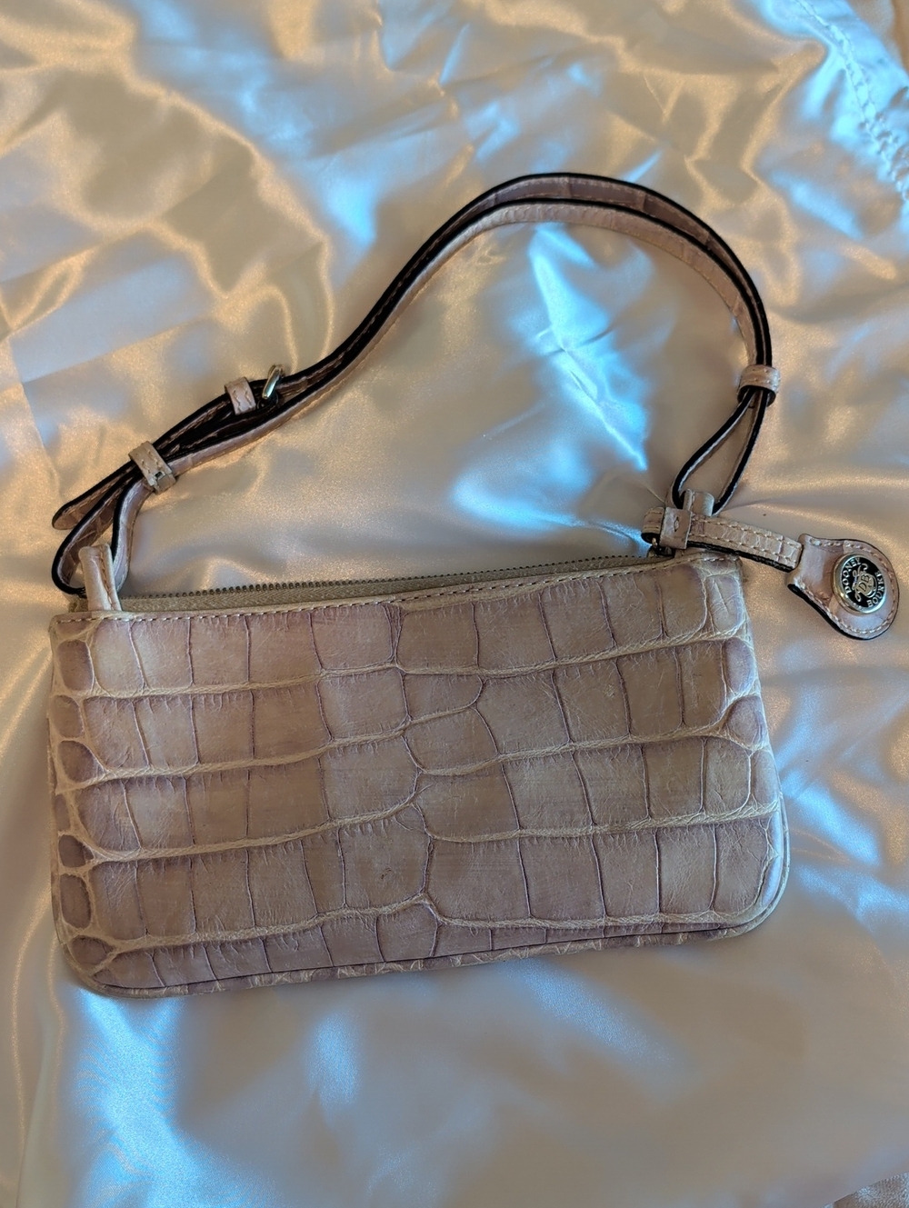 Dooney & Bourke Croc-Embossed Vintage Antique Lilac Shoulder Bag